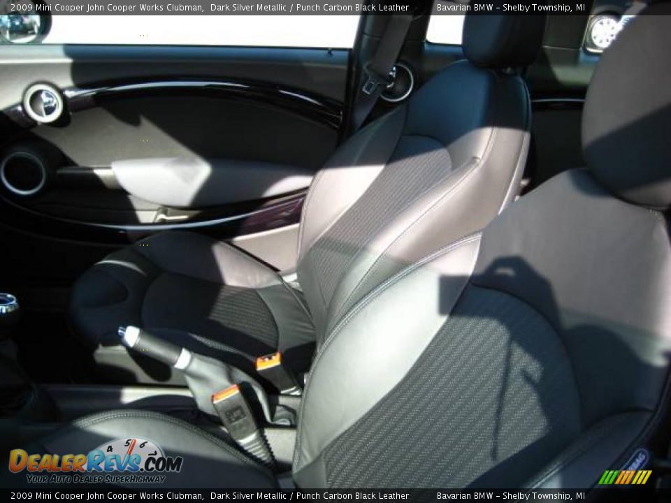 2009 Mini Cooper John Cooper Works Clubman Dark Silver Metallic / Punch Carbon Black Leather Photo #11
