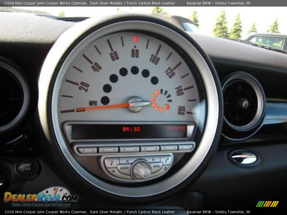 2009 Mini Cooper John Cooper Works Clubman Dark Silver Metallic / Punch Carbon Black Leather Photo #15