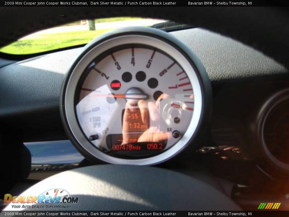 2009 Mini Cooper John Cooper Works Clubman Dark Silver Metallic / Punch Carbon Black Leather Photo #17