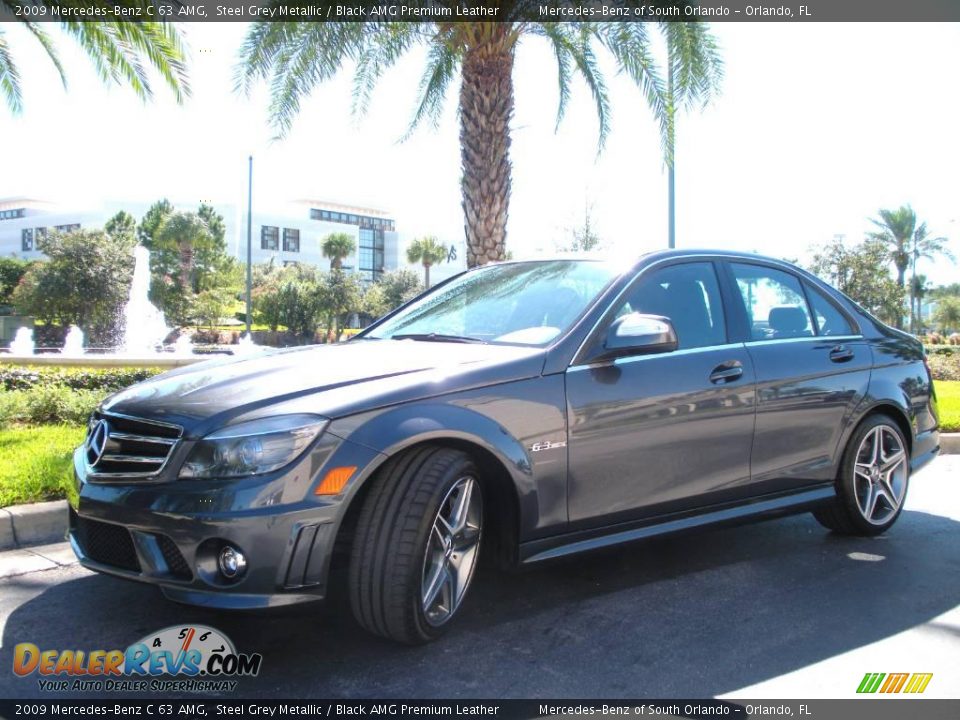 2009 Mercedes-Benz C 63 AMG Steel Grey Metallic / Black AMG Premium Leather Photo #2