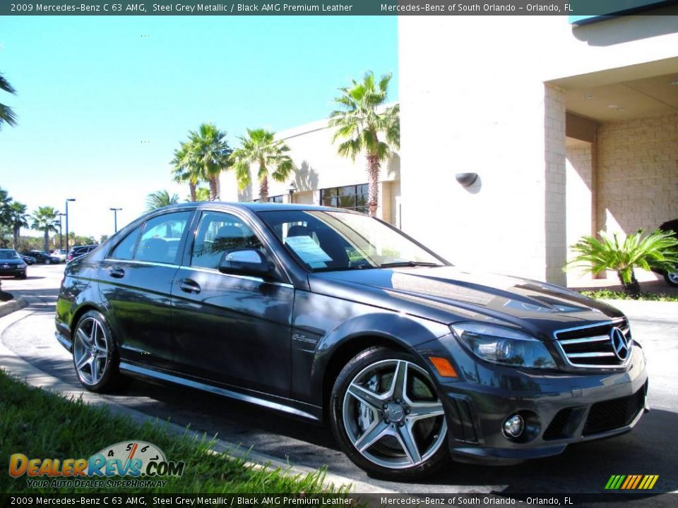 2009 Mercedes-Benz C 63 AMG Steel Grey Metallic / Black AMG Premium Leather Photo #4