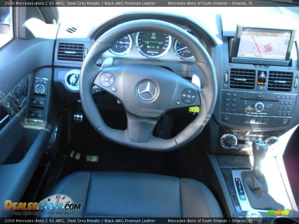 2009 Mercedes-Benz C 63 AMG Steel Grey Metallic / Black AMG Premium Leather Photo #19