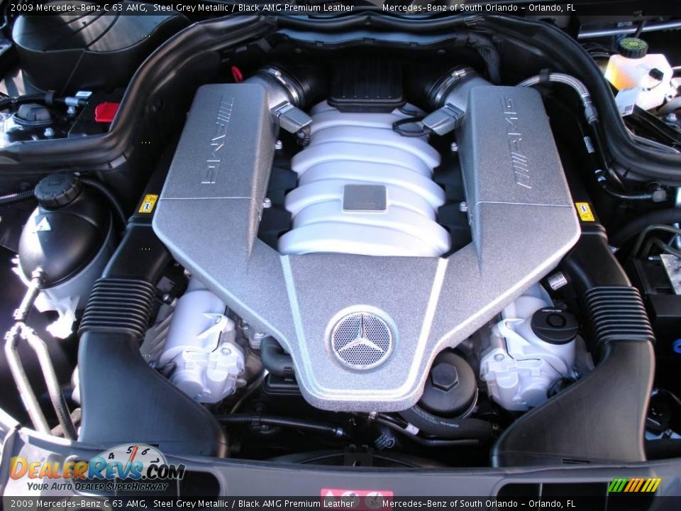 2009 Mercedes-Benz C 63 AMG Steel Grey Metallic / Black AMG Premium Leather Photo #26