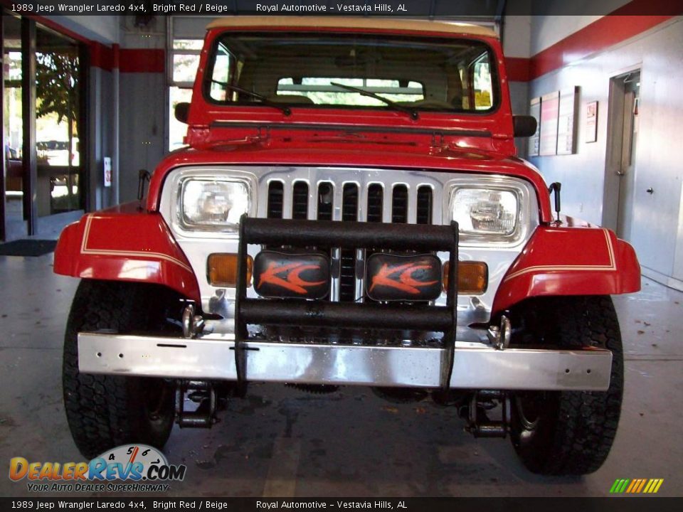 1989 Jeep Wrangler Laredo 4x4 Bright Red / Beige Photo #2