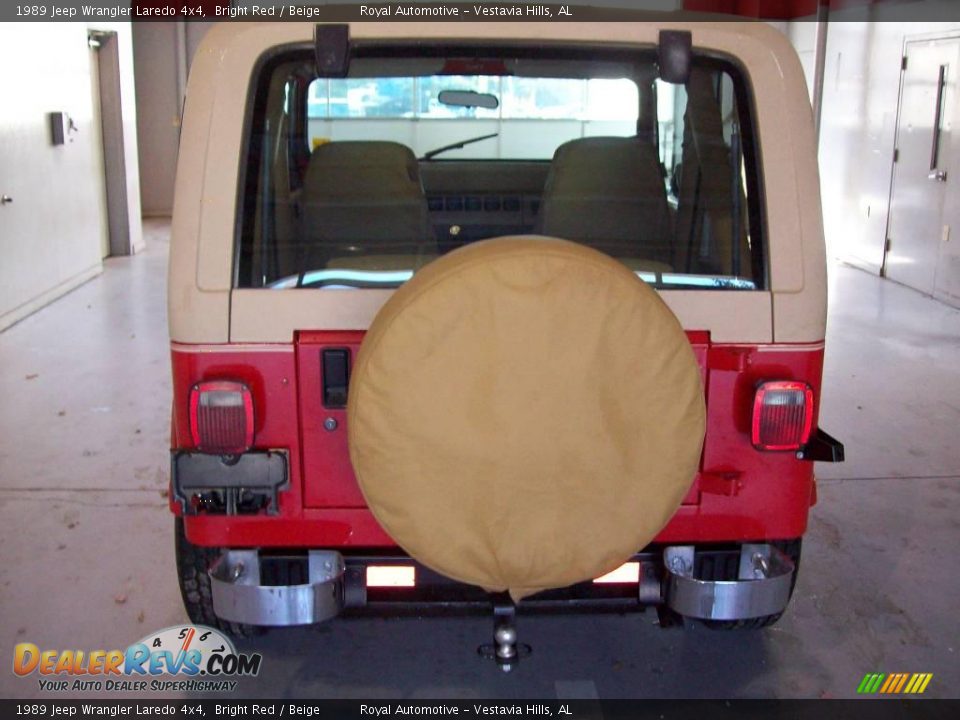 1989 Jeep Wrangler Laredo 4x4 Bright Red / Beige Photo #5