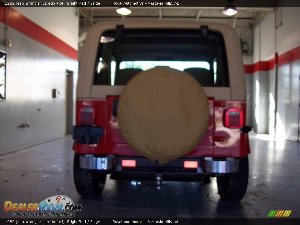 1989 Jeep Wrangler Laredo 4x4 Bright Red / Beige Photo #6