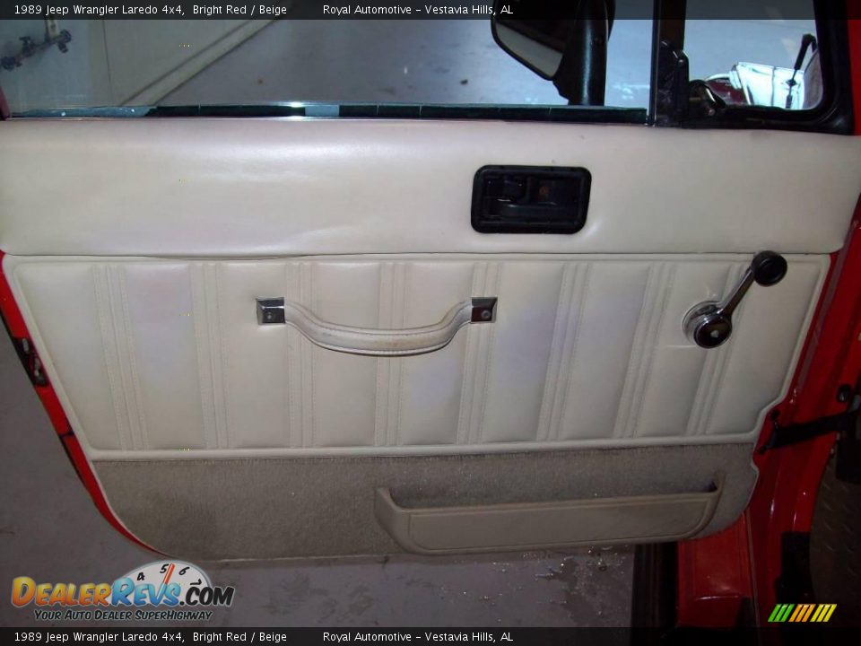 1989 Jeep Wrangler Laredo 4x4 Bright Red / Beige Photo #14