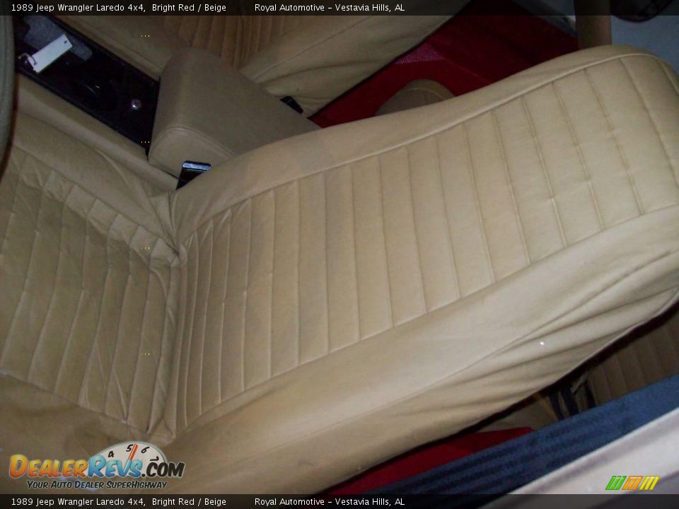 1989 Jeep Wrangler Laredo 4x4 Bright Red / Beige Photo #16