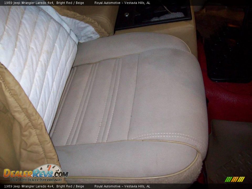 1989 Jeep Wrangler Laredo 4x4 Bright Red / Beige Photo #18