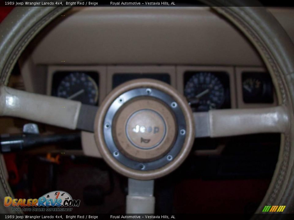 1989 Jeep Wrangler Laredo 4x4 Bright Red / Beige Photo #19