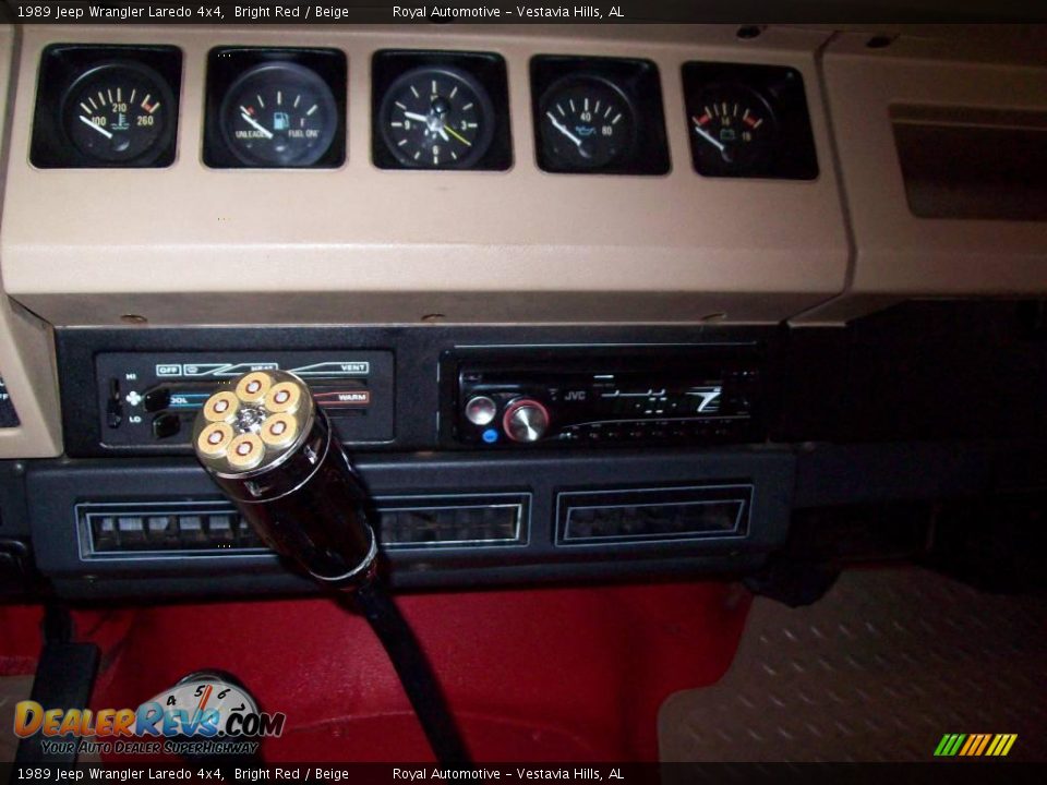 1989 Jeep Wrangler Laredo 4x4 Bright Red / Beige Photo #21