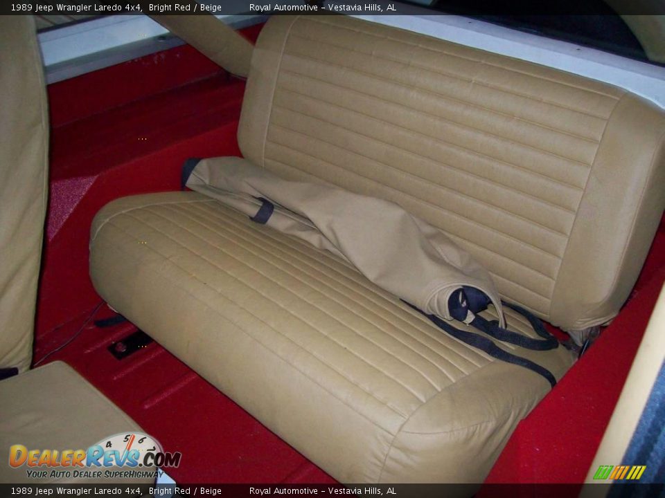 1989 Jeep Wrangler Laredo 4x4 Bright Red / Beige Photo #23