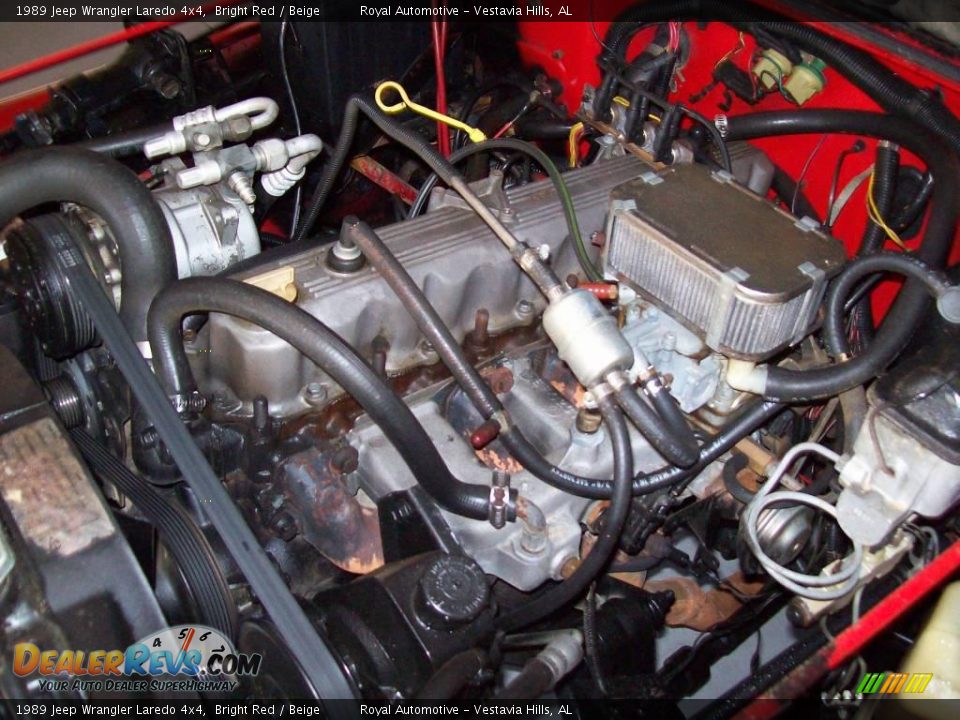 1989 Jeep Wrangler Laredo 4x4 Bright Red / Beige Photo #24