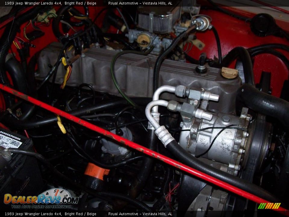 1989 Jeep Wrangler Laredo 4x4 Bright Red / Beige Photo #25