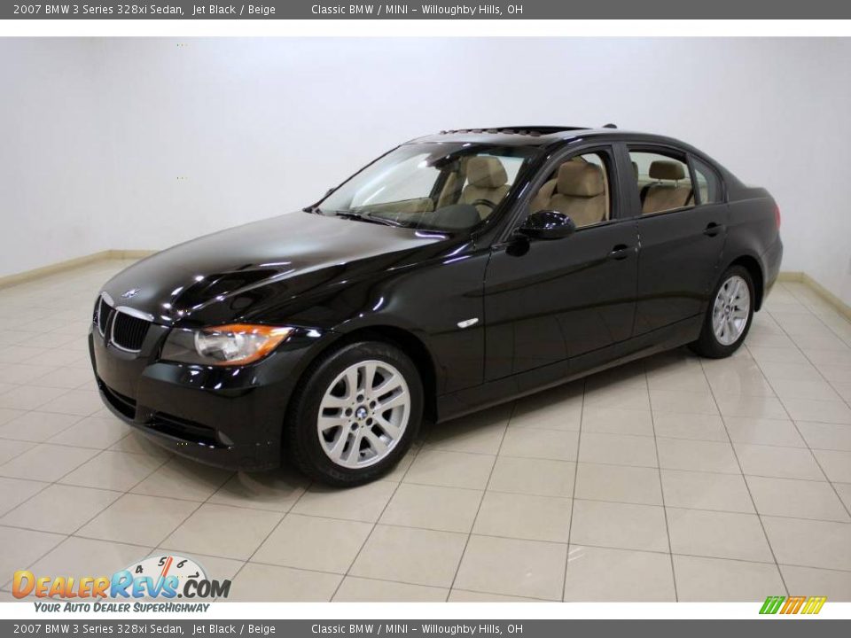 2007 BMW 3 Series 328xi Sedan Jet Black / Beige Photo #3