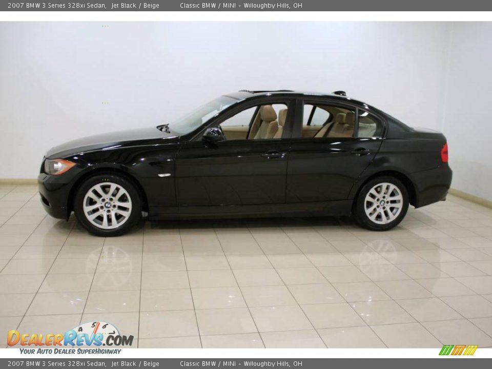2007 BMW 3 Series 328xi Sedan Jet Black / Beige Photo #4