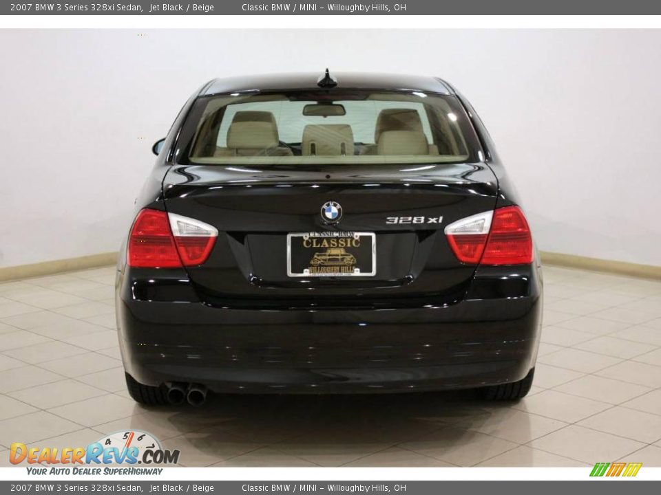2007 BMW 3 Series 328xi Sedan Jet Black / Beige Photo #6