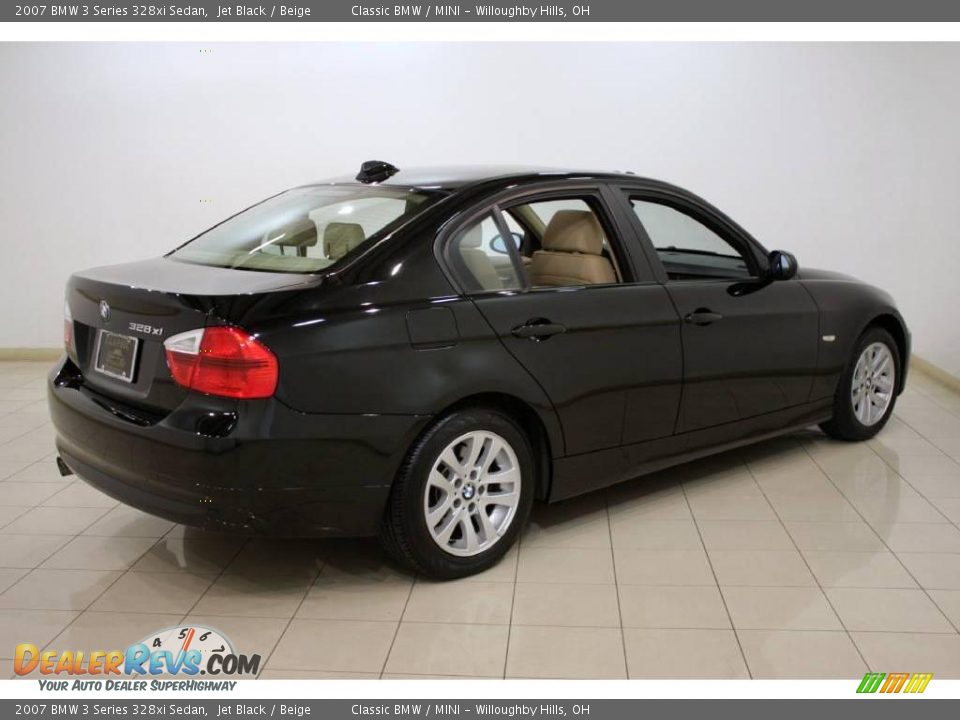 2007 BMW 3 Series 328xi Sedan Jet Black / Beige Photo #7