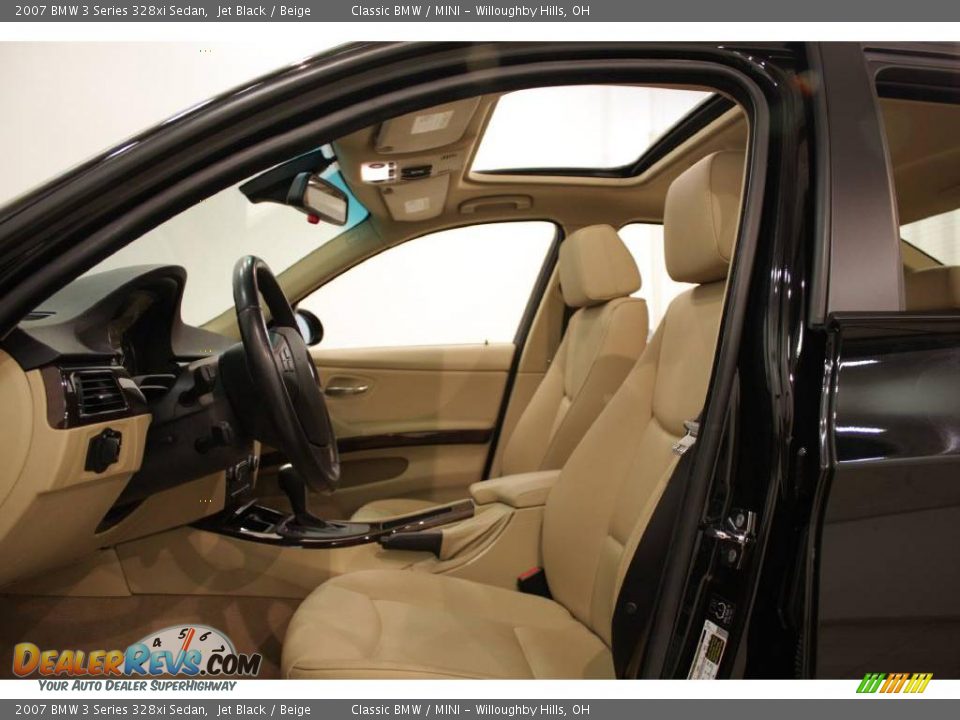 2007 BMW 3 Series 328xi Sedan Jet Black / Beige Photo #9