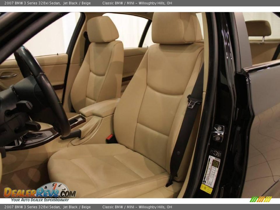 2007 BMW 3 Series 328xi Sedan Jet Black / Beige Photo #10