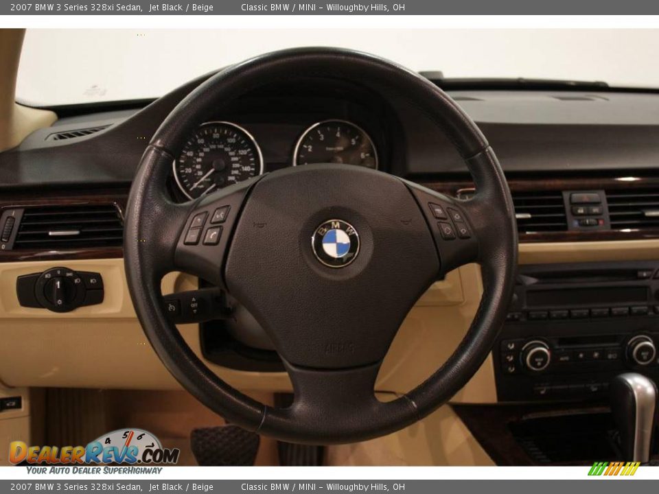 2007 BMW 3 Series 328xi Sedan Jet Black / Beige Photo #12