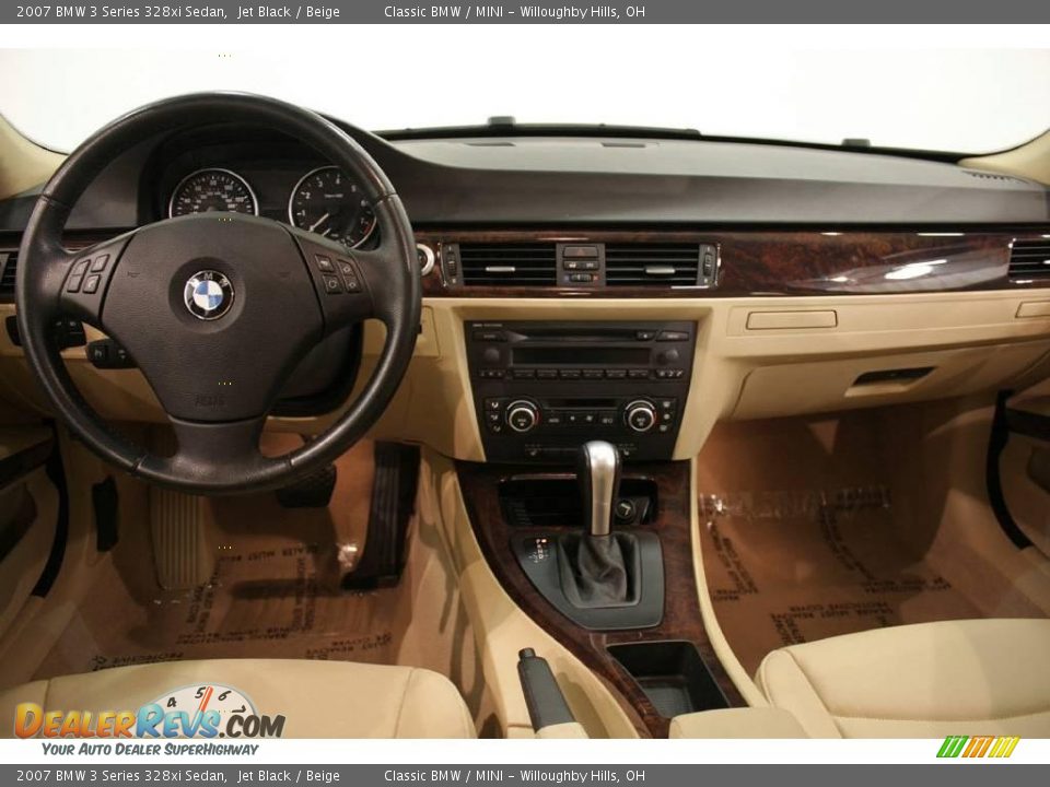 2007 BMW 3 Series 328xi Sedan Jet Black / Beige Photo #21
