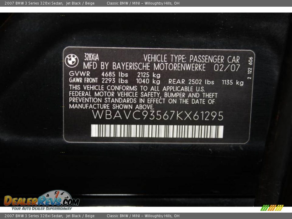 2007 BMW 3 Series 328xi Sedan Jet Black / Beige Photo #25