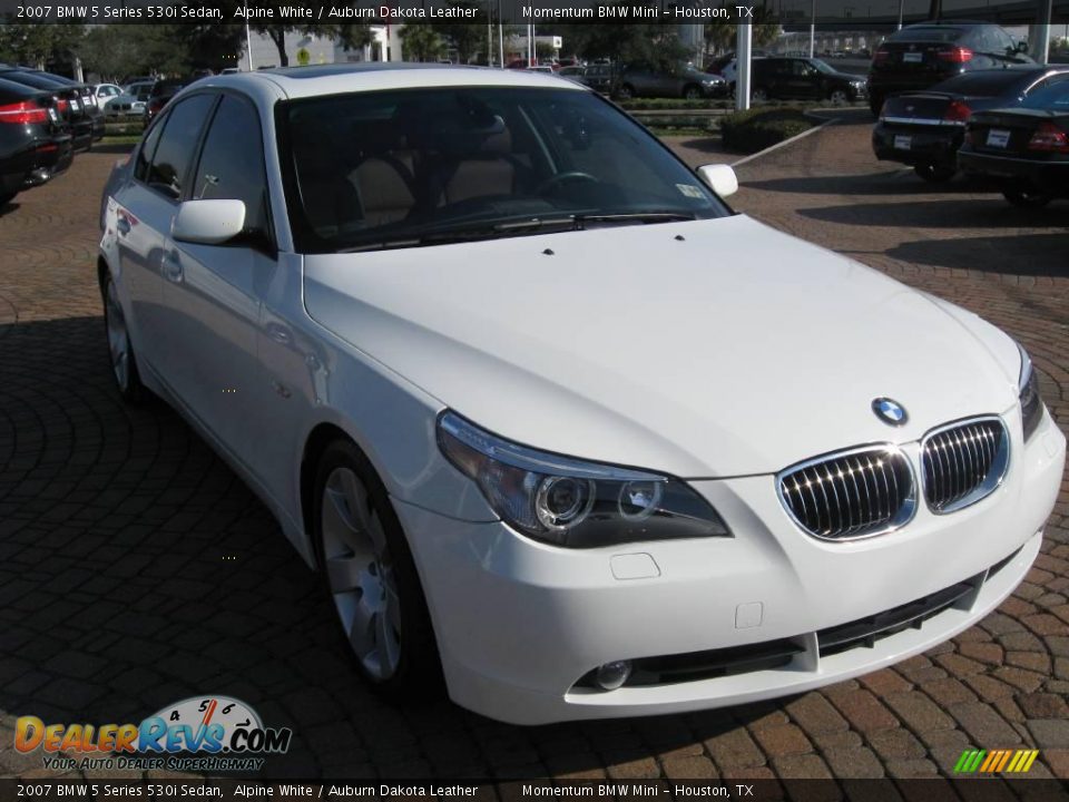 2007 BMW 5 Series 530i Sedan Alpine White / Auburn Dakota Leather Photo #8