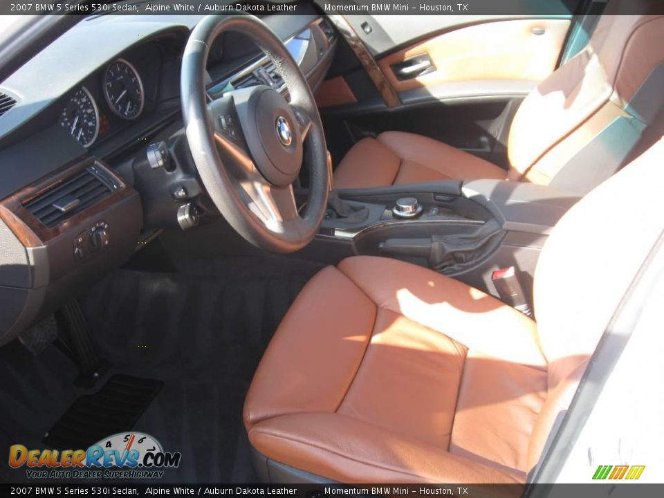 2007 BMW 5 Series 530i Sedan Alpine White / Auburn Dakota Leather Photo #13