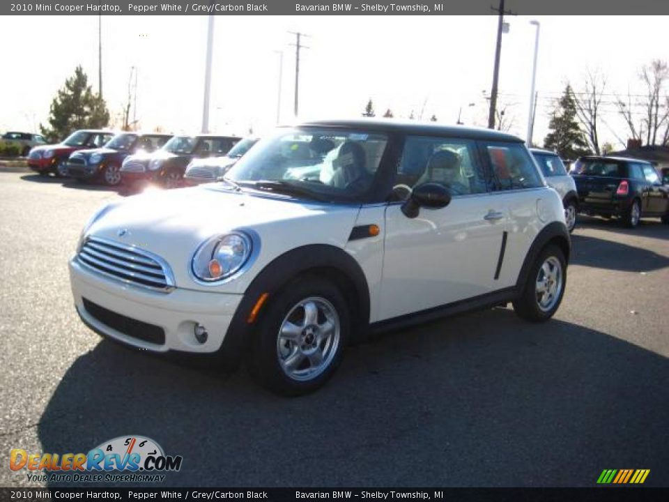 2010 Mini Cooper Hardtop Pepper White / Grey/Carbon Black Photo #1