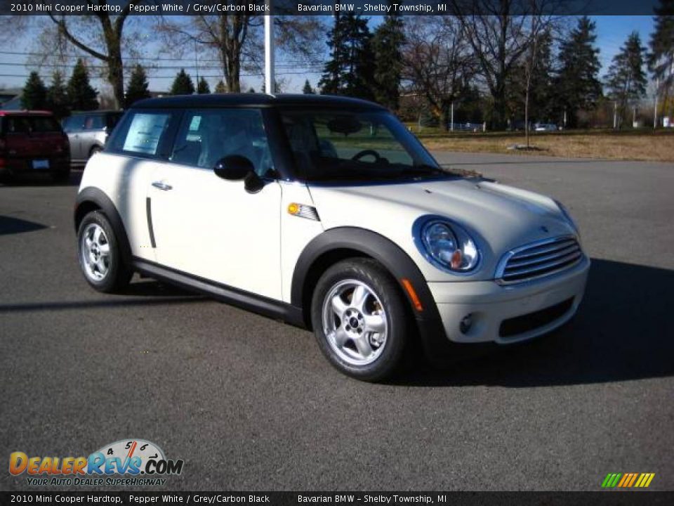 2010 Mini Cooper Hardtop Pepper White / Grey/Carbon Black Photo #7