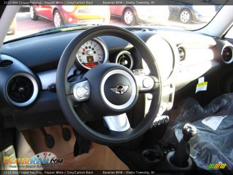 2010 Mini Cooper Hardtop Pepper White / Grey/Carbon Black Photo #9