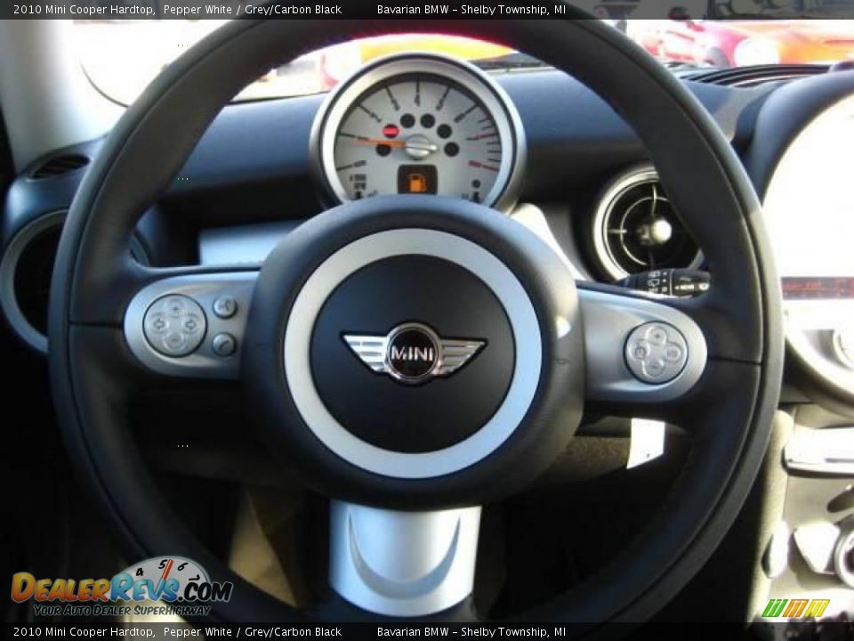 2010 Mini Cooper Hardtop Pepper White / Grey/Carbon Black Photo #16