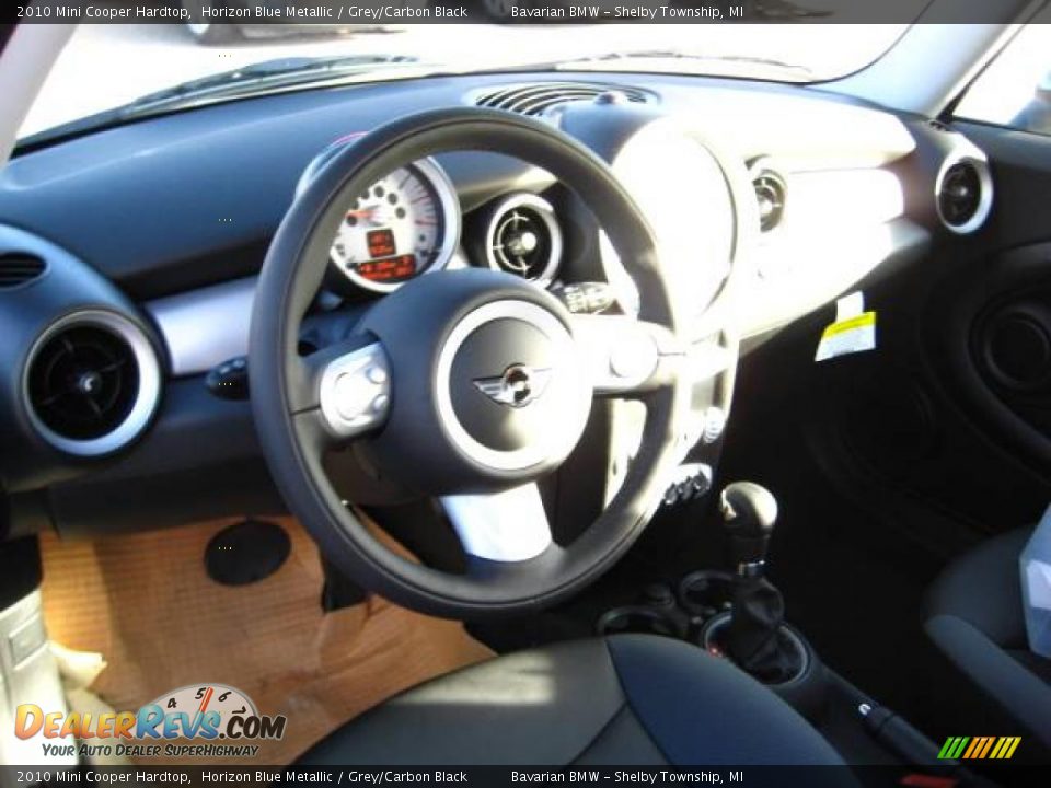 2010 Mini Cooper Hardtop Horizon Blue Metallic / Grey/Carbon Black Photo #9