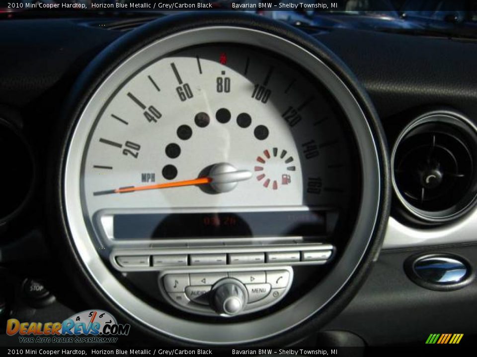 2010 Mini Cooper Hardtop Horizon Blue Metallic / Grey/Carbon Black Photo #13