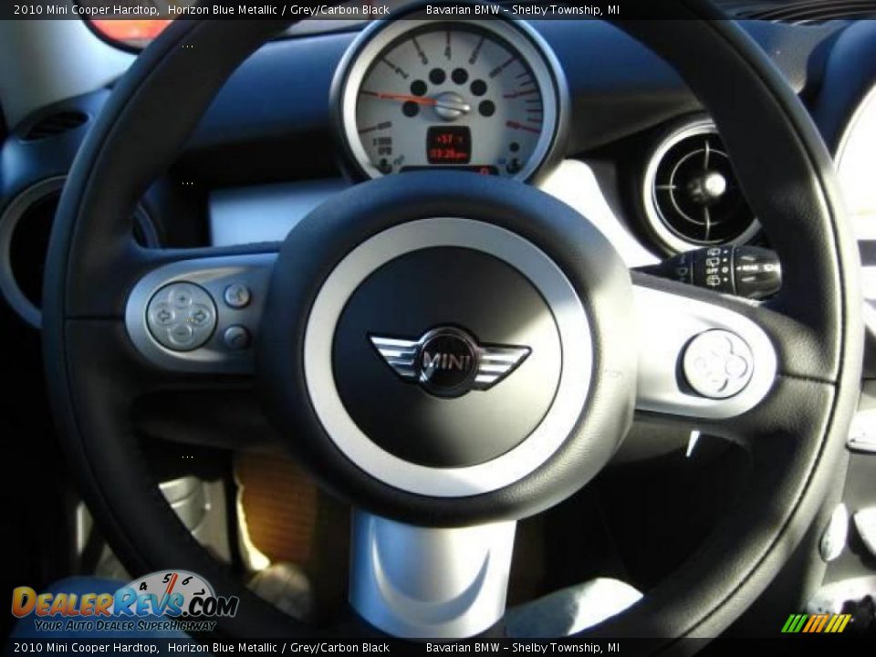 2010 Mini Cooper Hardtop Horizon Blue Metallic / Grey/Carbon Black Photo #16