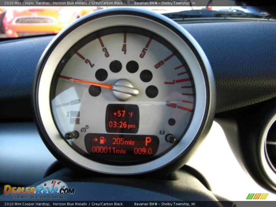 2010 Mini Cooper Hardtop Horizon Blue Metallic / Grey/Carbon Black Photo #17