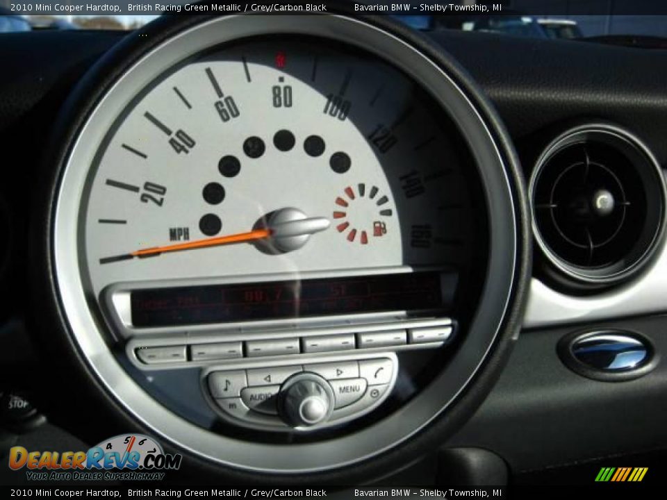 2010 Mini Cooper Hardtop British Racing Green Metallic / Grey/Carbon Black Photo #13
