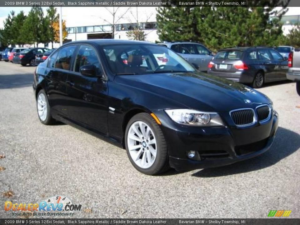 2009 BMW 3 Series 328xi Sedan Black Sapphire Metallic / Saddle Brown Dakota Leather Photo #1