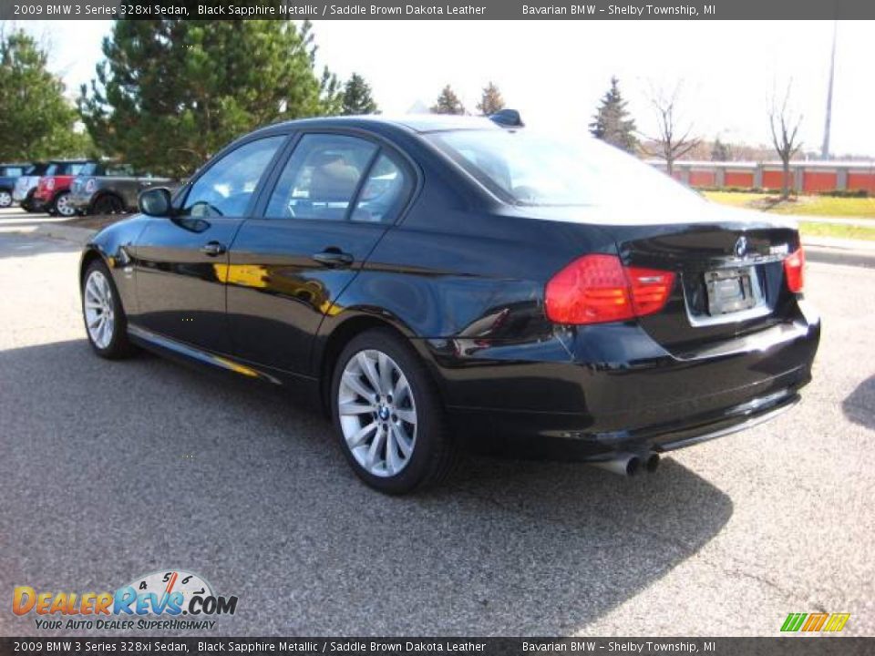 2009 BMW 3 Series 328xi Sedan Black Sapphire Metallic / Saddle Brown Dakota Leather Photo #5