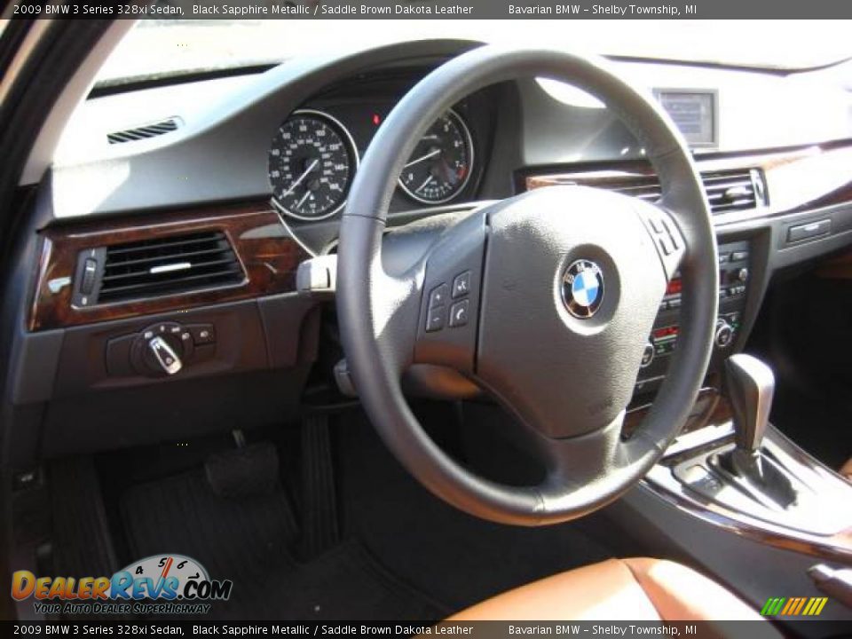 2009 BMW 3 Series 328xi Sedan Black Sapphire Metallic / Saddle Brown Dakota Leather Photo #9