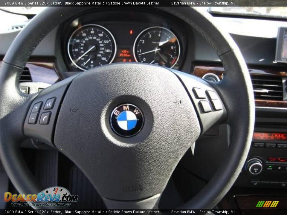 2009 BMW 3 Series 328xi Sedan Black Sapphire Metallic / Saddle Brown Dakota Leather Photo #17