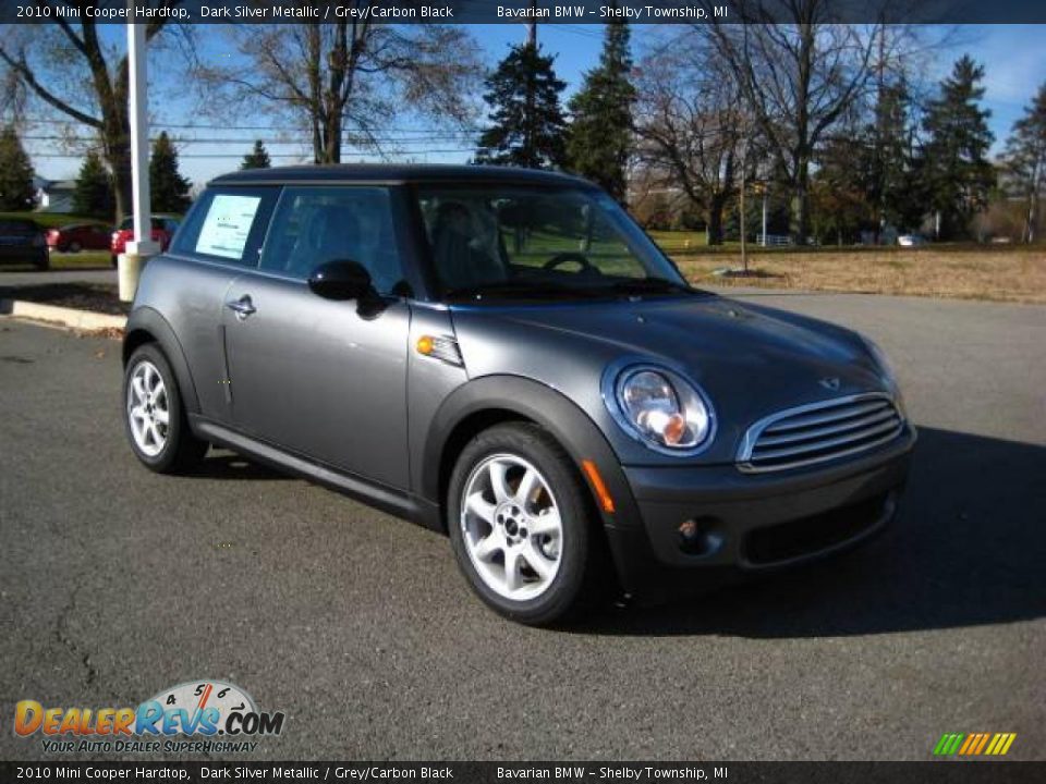 2010 Mini Cooper Hardtop Dark Silver Metallic / Grey/Carbon Black Photo #1