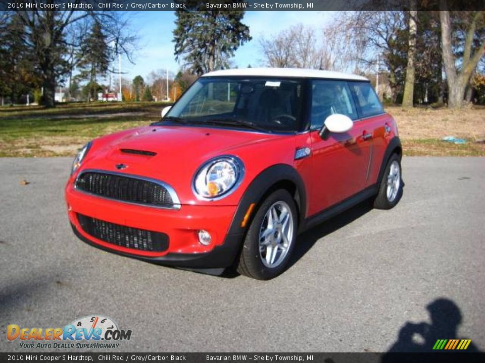 2010 Mini Cooper S Hardtop Chili Red / Grey/Carbon Black Photo #1