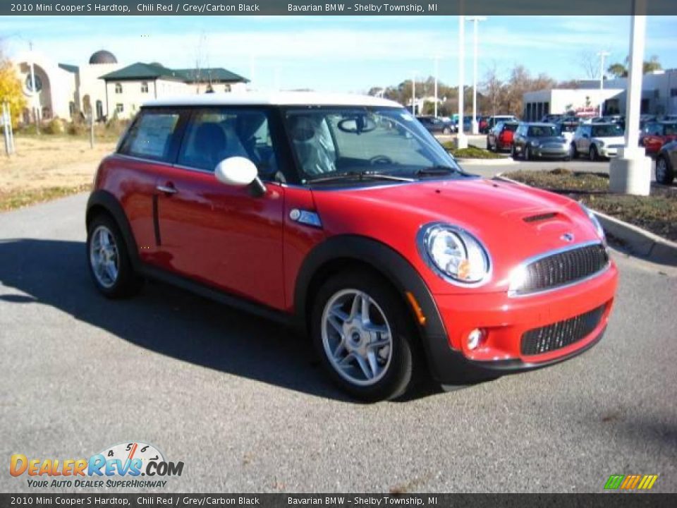 2010 Mini Cooper S Hardtop Chili Red / Grey/Carbon Black Photo #7