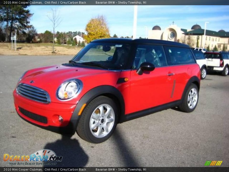 2010 Mini Cooper Clubman Chili Red / Grey/Carbon Black Photo #1