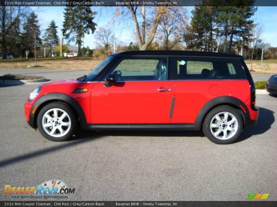 2010 Mini Cooper Clubman Chili Red / Grey/Carbon Black Photo #2
