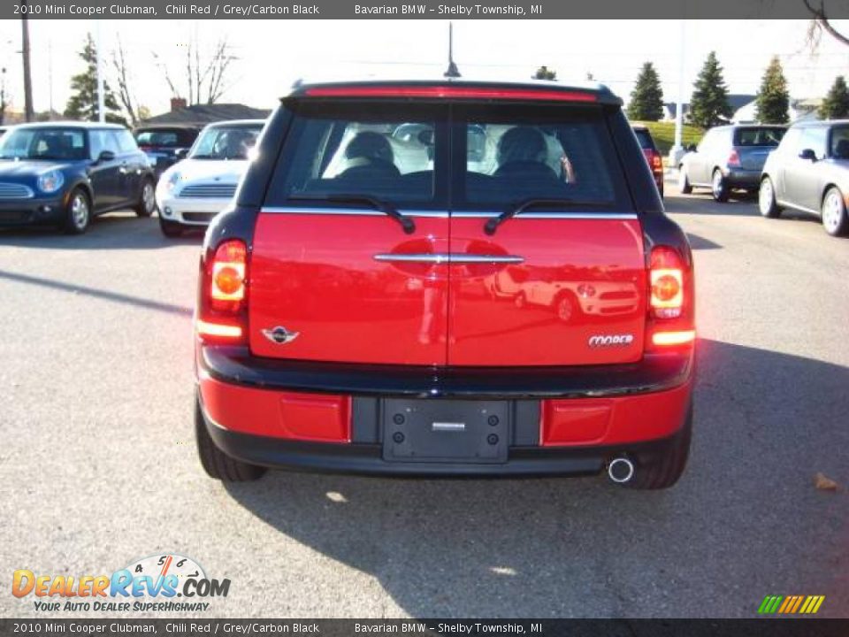 2010 Mini Cooper Clubman Chili Red / Grey/Carbon Black Photo #4