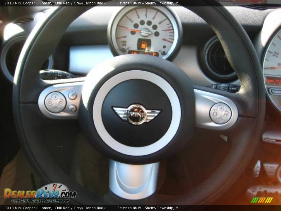2010 Mini Cooper Clubman Chili Red / Grey/Carbon Black Photo #16