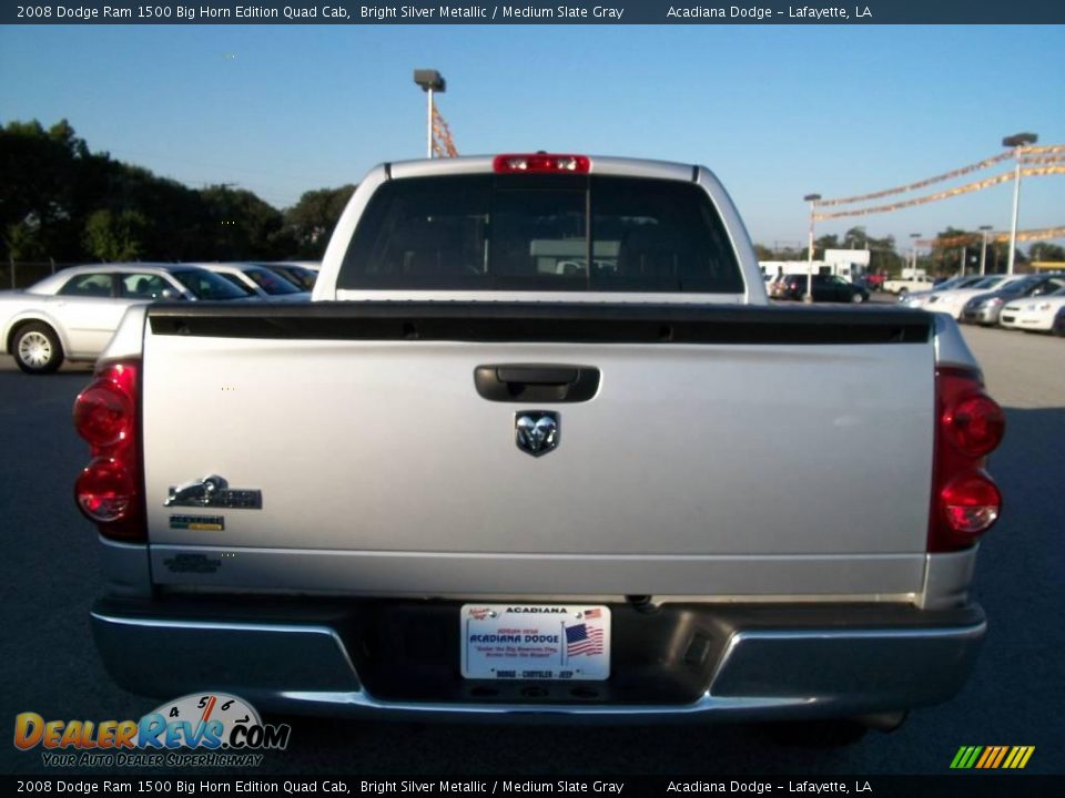2008 Dodge Ram 1500 Big Horn Edition Quad Cab Bright Silver Metallic / Medium Slate Gray Photo #4